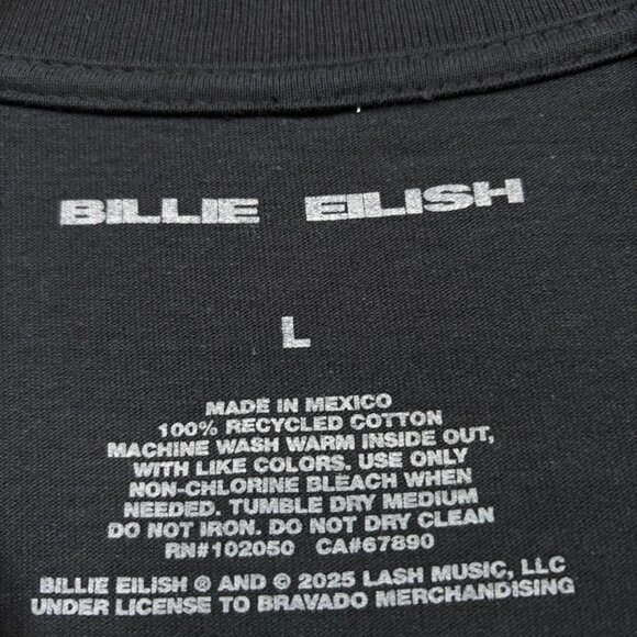 Billie Eilish “Birds of a Feather” Graphic T-Shirt Size Large - Picture 4 of 4